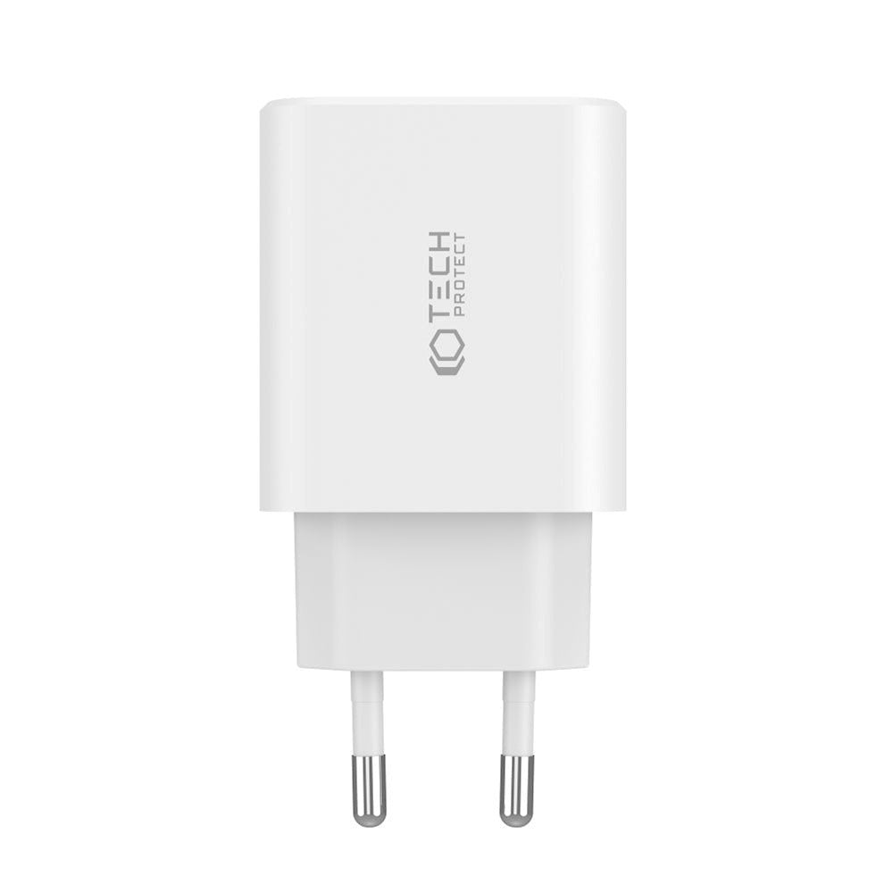 Tech-Protect NC 30W Wall Charger with 2 x USB-C & 1 x USB-A - White