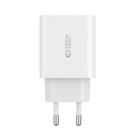 Tech-Protect NC 30W Wall Charger with 2 x USB-C & 1 x USB-A - White