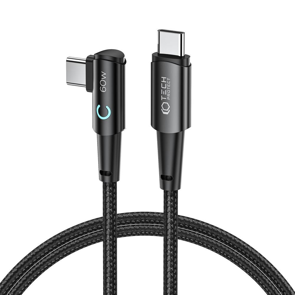 Tech-Protect Ultraboost Angled USB-C to USB-C Cable 60W/6A 1m - Black