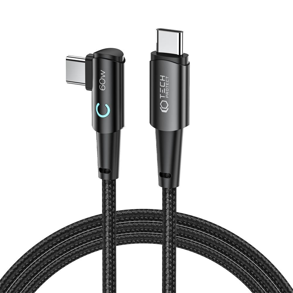 Tech-Protect Ultraboost Angled USB-C to USB-C Cable 60W/6A 2m - Black