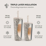 Burga Thermo Cup with Lid & Straw - 500ml - Almond Latte