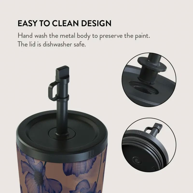 Burga Thermo Cup with Lid & Straw - 500ml - Velvet Night