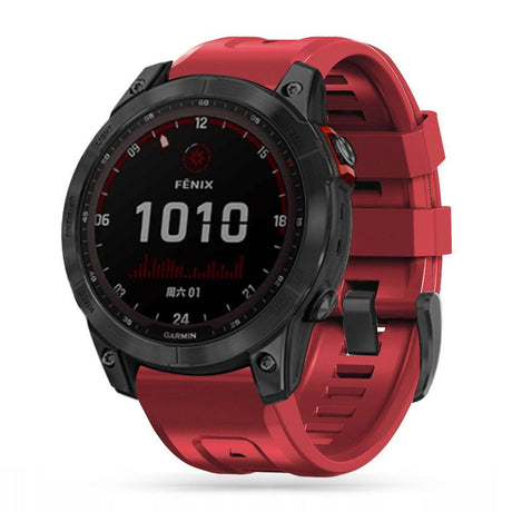 Universal Garmin 22mm QuickFit Iconband Tech-Protect Line Silicone Strap - Red