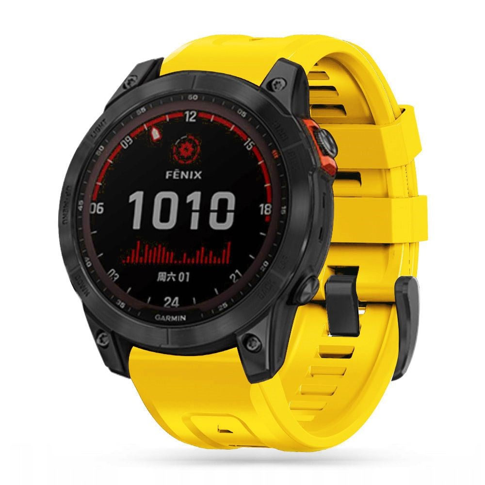 Universal Garmin 22mm QuickFit Iconband Tech-Protect Line Silicone Strap - Yellow