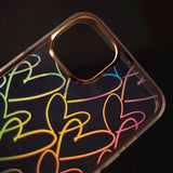 Xiaomi 12T / 12T Pro Hybrid Plastic Case w. Holographic Print - Hearts Motif - Transparent