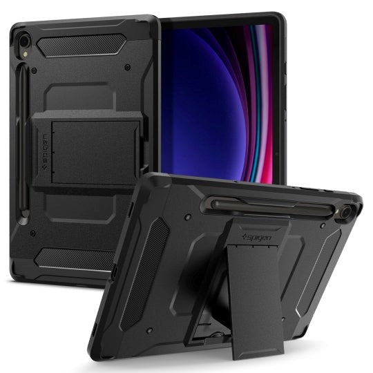 Samsung Galaxy Tab S9 Spigen Tough Armor Pro Case w. S-Pen Holder & Kickstand - Black