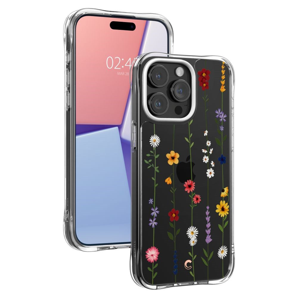 iPhone 15 Pro Cyrill Cecile Plastic Case w. Strap - Flower Garden