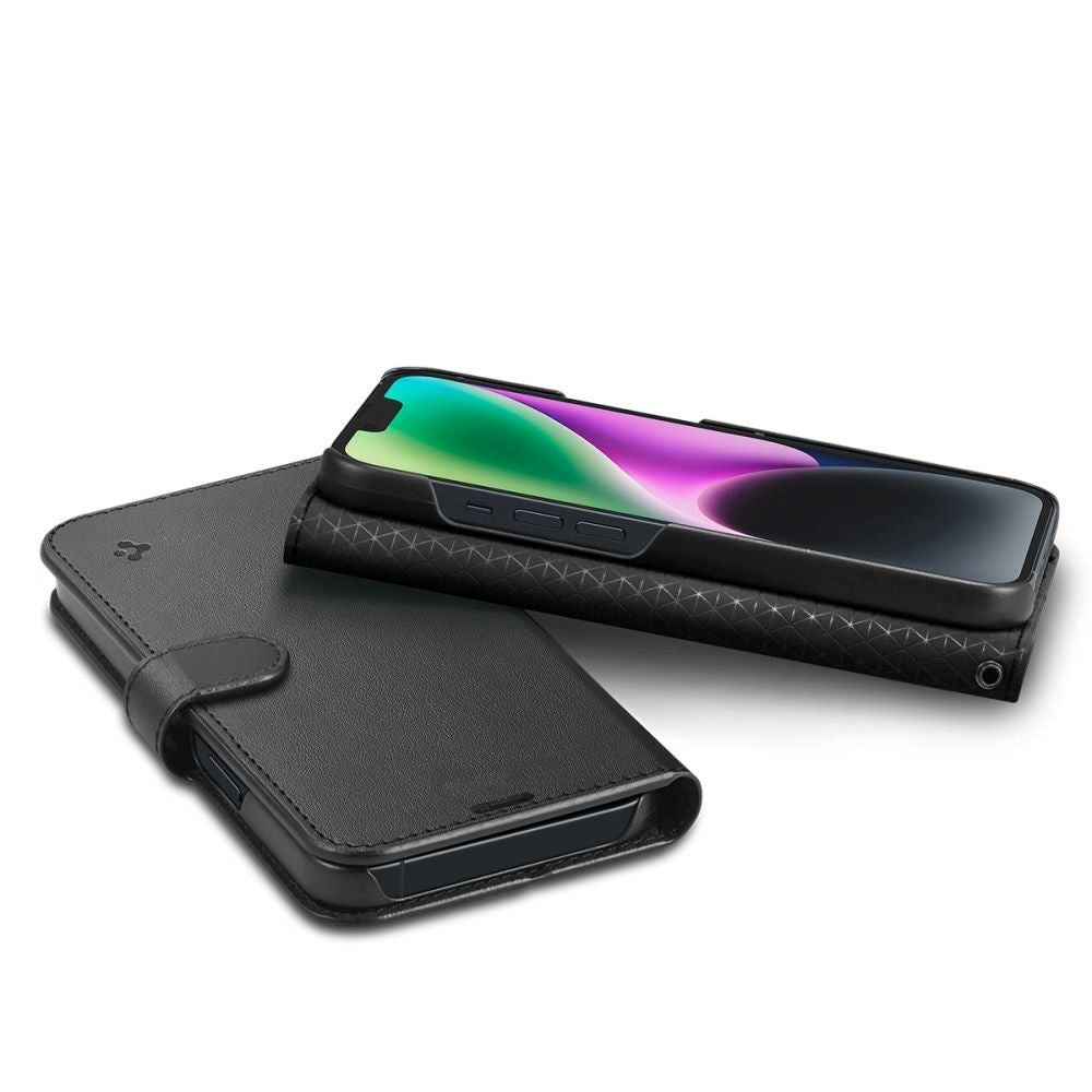 iPhone 14 Spigen Wallet S Flip Case - Black