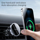 JoyRoom Magnetic Wireless Car Holder w. Wireless Charger- MagSafe Compatible - Black