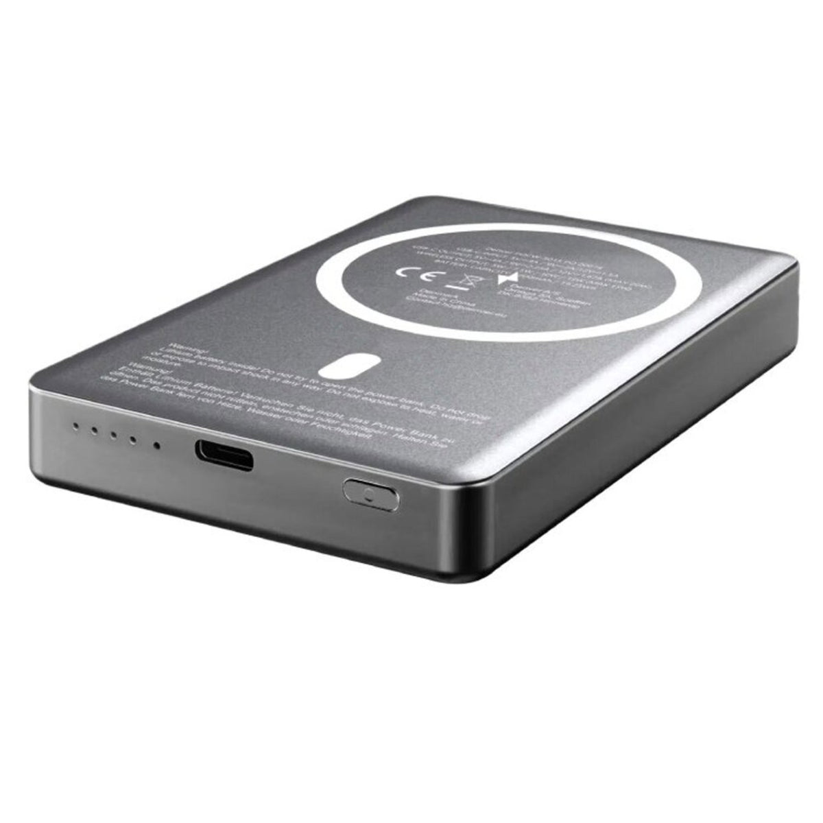 Denver PQCW-10015 Magnetic Wireless PowerBank - 15W / 10.000 mAh - MagSafe Compatible - Grey