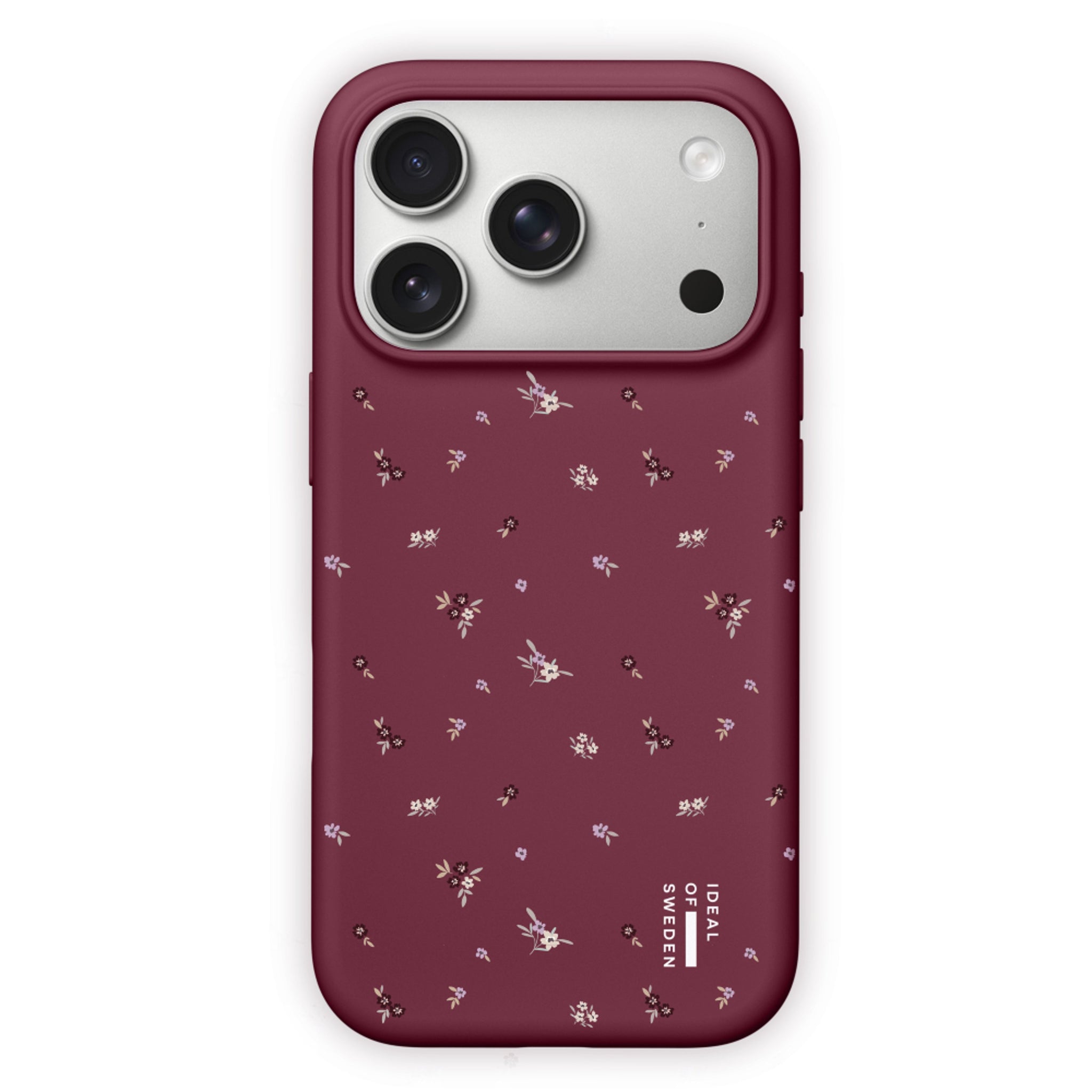 iPhone 18 Pro / 17 Pro iDeal Of Sweden Silicone Case - MagSafe Compatible - Fine Wine Bloom