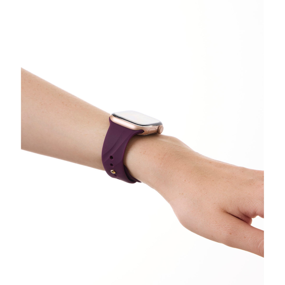 Apple Watch (42/44/SE/45/46/49mm) iDeal of Sweden Soft Swirl Silicone Watch Strap - Size M/L - Velvet Plum