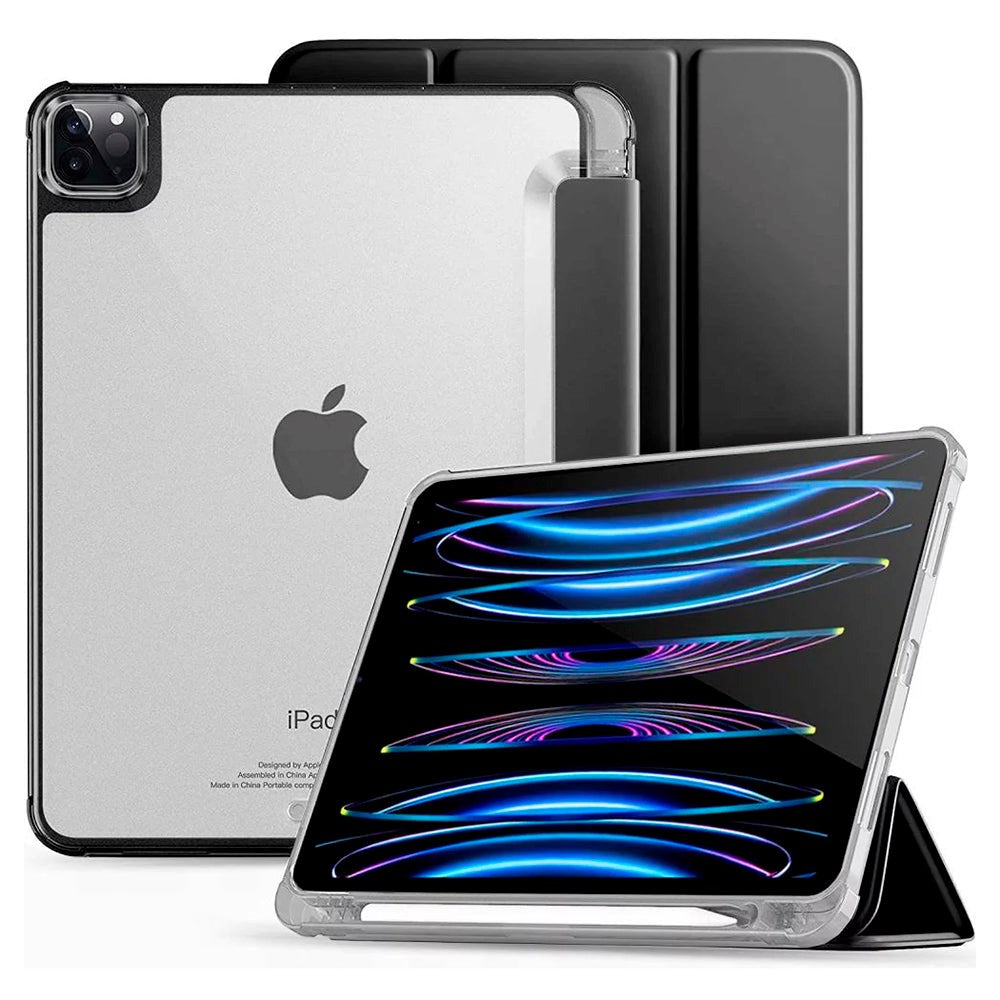 iPad Pro 12.9" (2022 / 2021 / 2020) Tech-Protect SC Hybrid Tri-fold Case - Black / Transparent