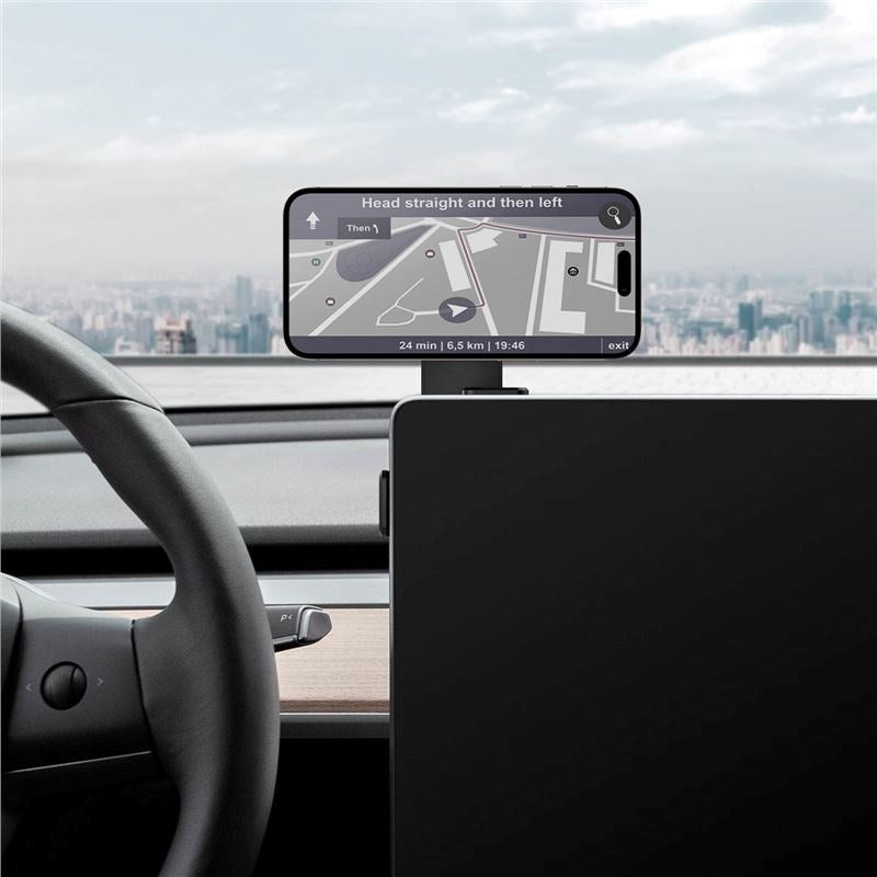 Spigen OneTap 3 Adjustable Phone Holder for Tesla Touch Screen - MagSafe Compatible - Black