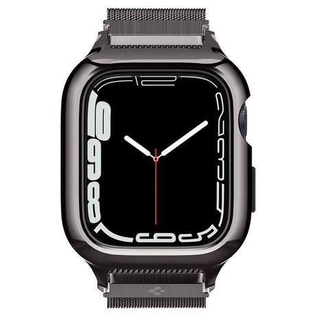 Apple Watch (44/45) Spigen Metal Fit Pro - Aluminum Case and Stainless Steel Watch Band - Black