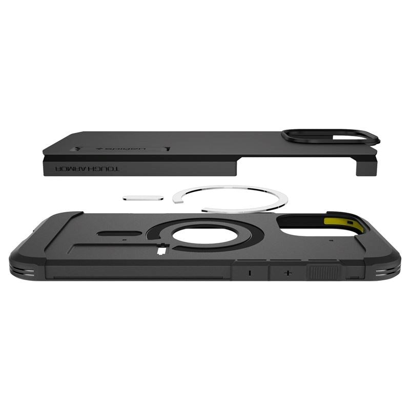 iPhone 16 Pro Spigen Tough Armor Case w. Kickstand  - MagSafe Compatible - Black