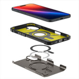 iPhone 16 Spigen Tough Armor Case w. Kickstand  - MagSafe Compatible - Gunmetal