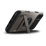 iPhone 16 Spigen Slim Armor Case w. Kickstand - MagSafe Compatible - Gunmetal