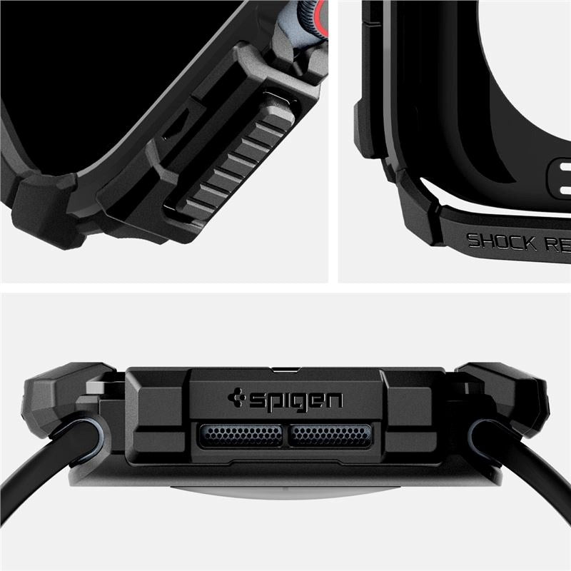 Apple Watch 10 (42mm) Spigen Rugged Armor Case - Flexible Plastic - Black