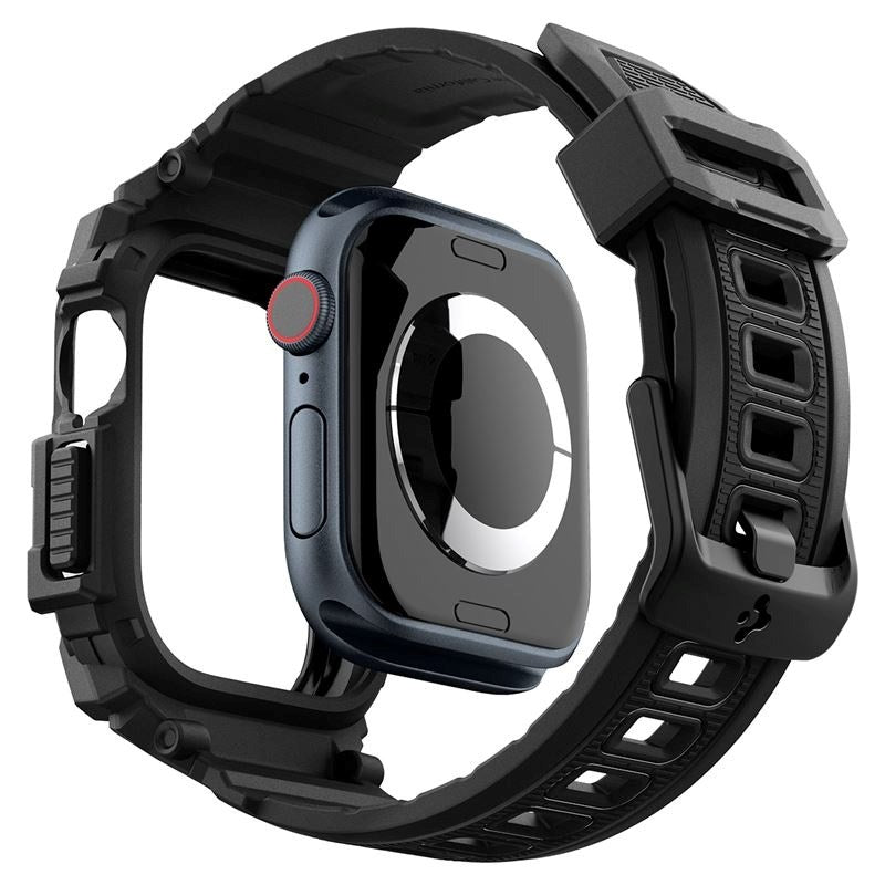 Spigen Rugged Armor Pro Apple Watch (38/40/SE/41/42mm) Strap with Cover - Black