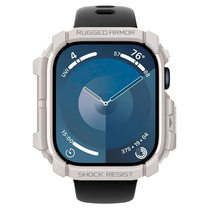 Apple Watch 11 / 10 (46mm) Spigen Rugged Armor Case - Flexible Plastic - Beige