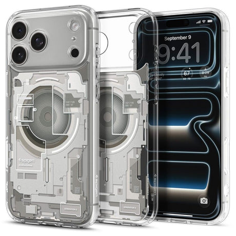 iPhone 18 Pro / 17 Pro Spigen Ultra Hybrid Case - MagSafe Compatible - Transparent / Silver