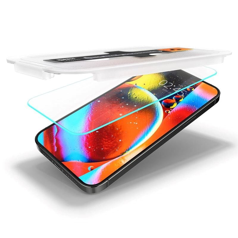 iPhone 14 Plus / 13 Pro Max Spigen EZ Fit Glas.tR Screen Protection 2 Pcs. - Case Friendly - Transparent