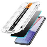 iPhone 16 Spigen EZ Fit Glas.tR Screen Protection - Privacy Filter - Case Friendly - Transparent