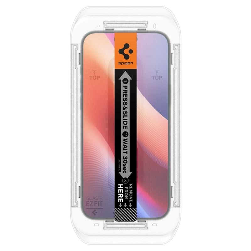 iPhone 16 Pro Max Spigen EZ Fit Glas.tR Screen Protection 2. Pcs - Privacy Filter - Case Friendly - Transparent