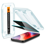 iPhone 16 Pro Max Spigen EZ Fit Glas.tR Screen Protection 2. Pcs - Privacy Filter - Case Friendly - Transparent