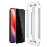 iPhone 16 Pro Spigen EZ Fit Glas.tR Screen Protection - Privacy Filter - Case Friendly - Transparent