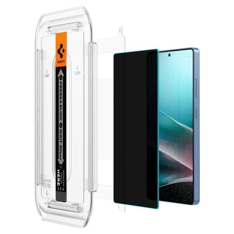 Samsung Galaxy S25 Ultra Spigen Glass tR EZ Fit HD Screen Protector Glass - Privacy - 2 pcs - Transparent