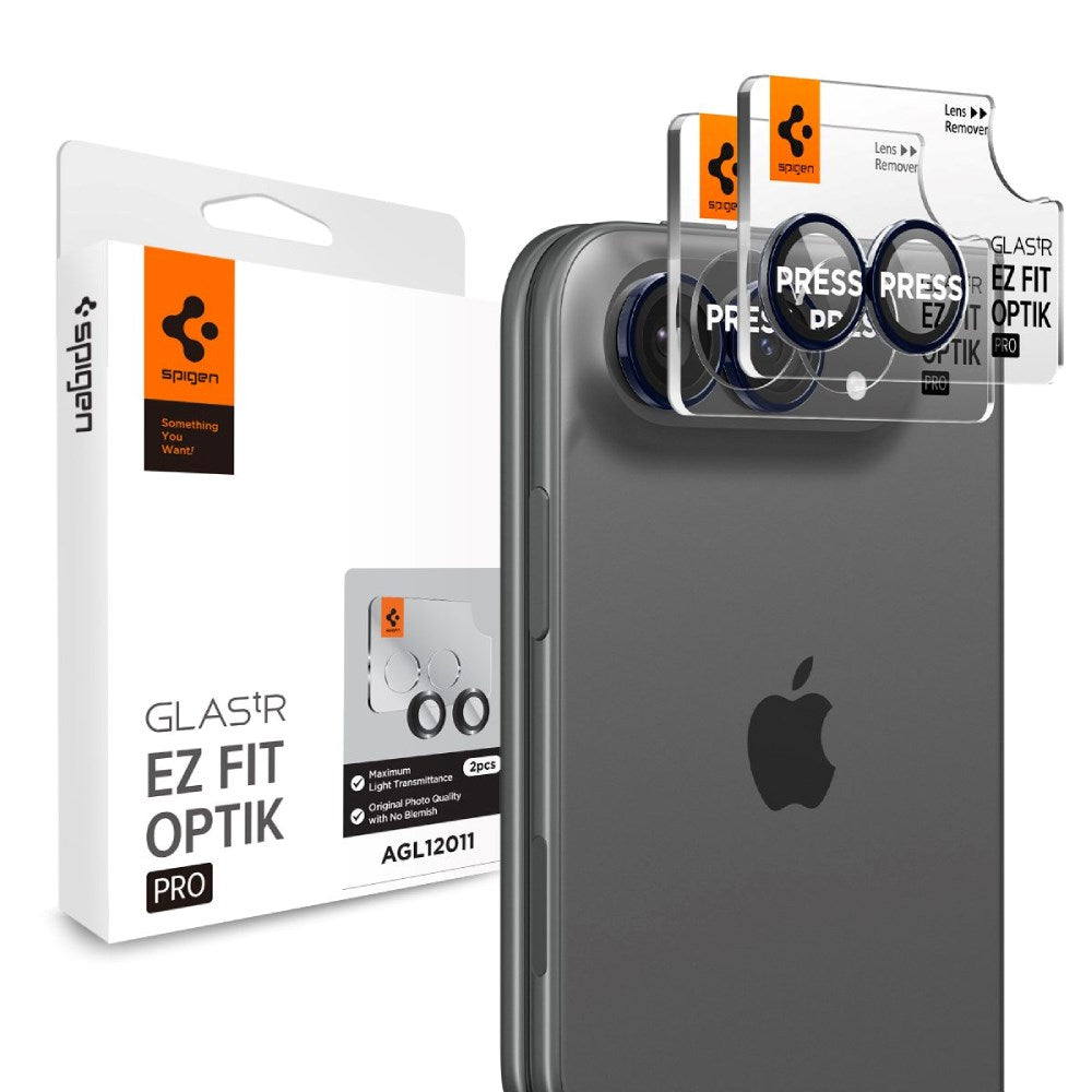 iPhone Duo Spigen Glass tR EZ Fit Optik Pro Camera Lens Protector - 2 pcs - Black