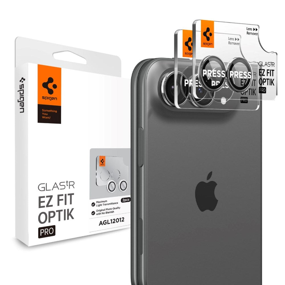 iPhone Duo Spigen Glass tR EZ Fit Optik Pro Camera Lens Protector - 2 pcs - White