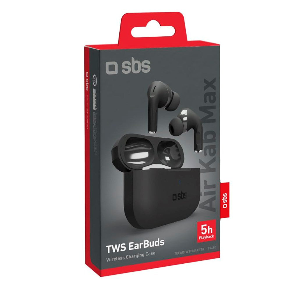 SBS Air Kab Max True Wireless In-Ear Bluetooth Headphones - Black