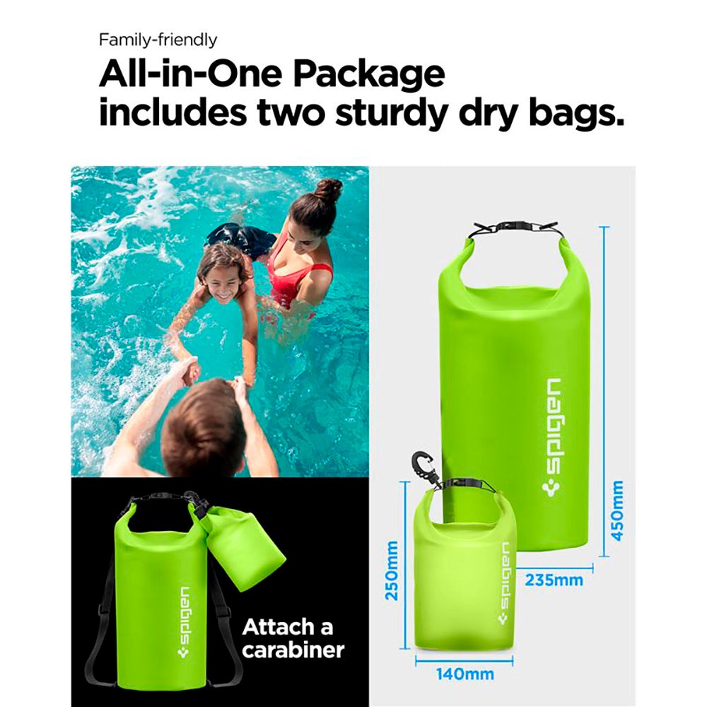 Spigen A630 Aqua Shield Waterproof Bags - Green / Transparent