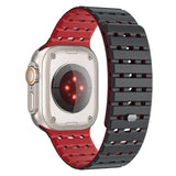 Apple Watch (42/44/SE/45/46/49mm) Mobile Origin Magnetic Silicone Strap - Black / Red