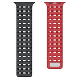 Apple Watch (42/44/SE/45/46/49mm) Mobile Origin Magnetic Silicone Strap - Black / Red