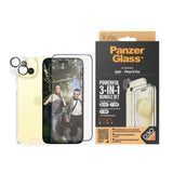 iPhone 15 Plus PanzerGlass 3-i-1 Bundle m. EasyAligner - Screen Protector (UWF) / Case / Camera Protection - Transparent / Black