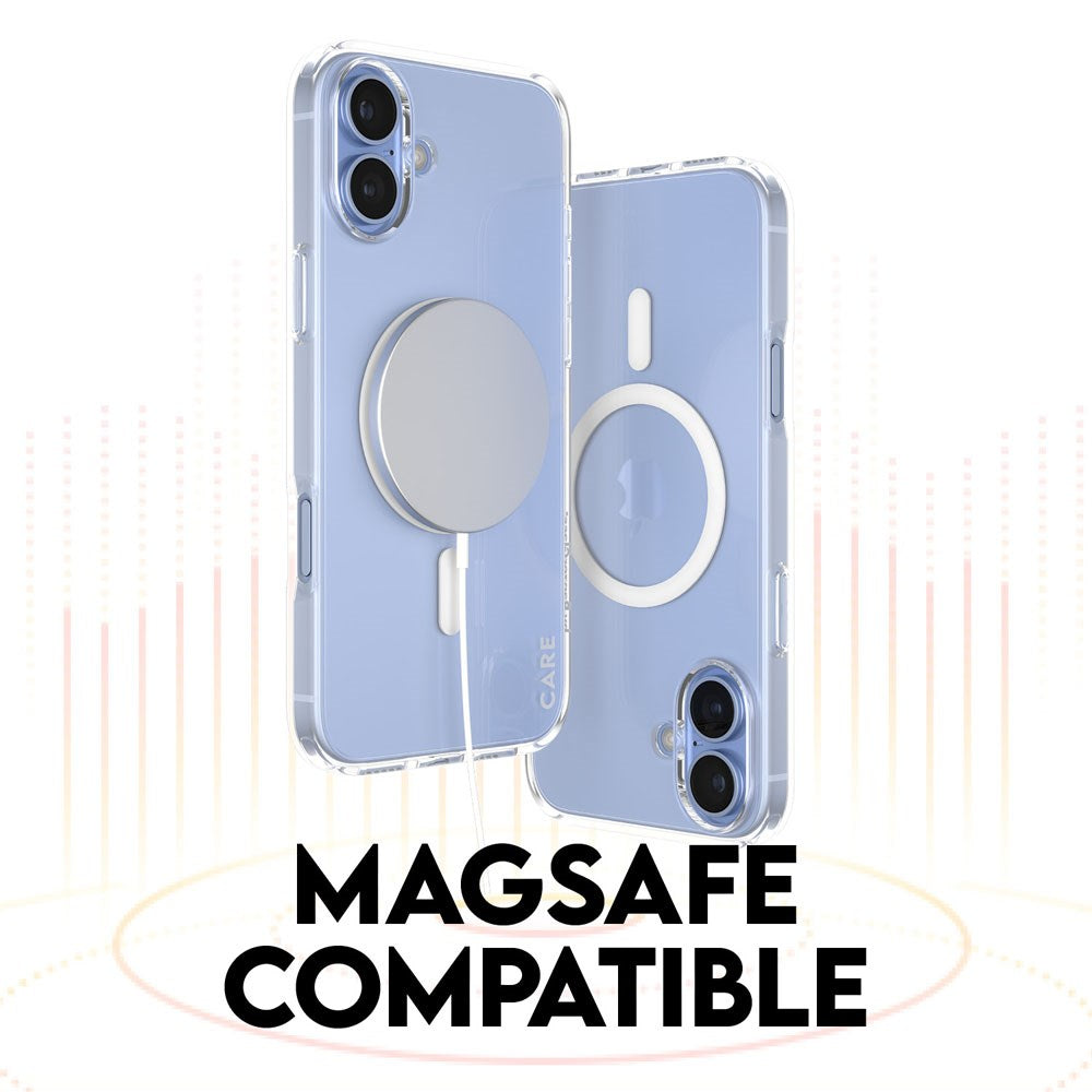 CARE By PanzerGlass iPhone 16 3-i-1 FLAGSHIP MagSafe Bundle - Screen Protector (UWF) / Case / Camera Protection - Transparent / White