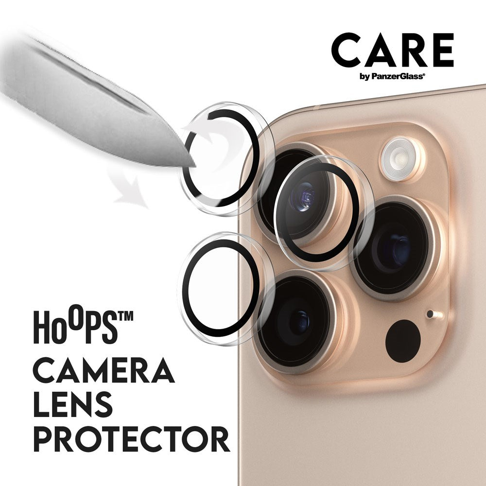 CARE By PanzerGlass iPhone 16 Pro Max 3-i-1 FLAGSHIP MagSafe Bundle - Screen Protector (UWF) / Case / Camera Protection - Transparent / White