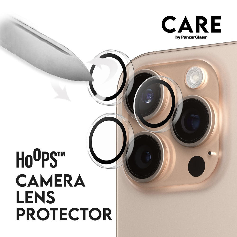 CARE By PanzerGlass iPhone 16 Pro 3-i-1 FLAGSHIP Bundle - Screen Protector (UWF) / Case / Camera Protection - Transparent