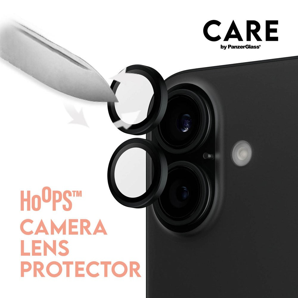 CARE By PanzerGlass iPhone 16 Plus 3-i-1 FLAGSHIP MagSafe Bundle - Privacy Screen Protector (UWF) / Case / Camera Protection - Transparent / Black