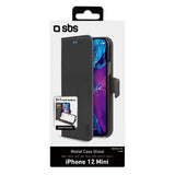 iPhone 12 Mini SBS Wallet Stand Case - Black