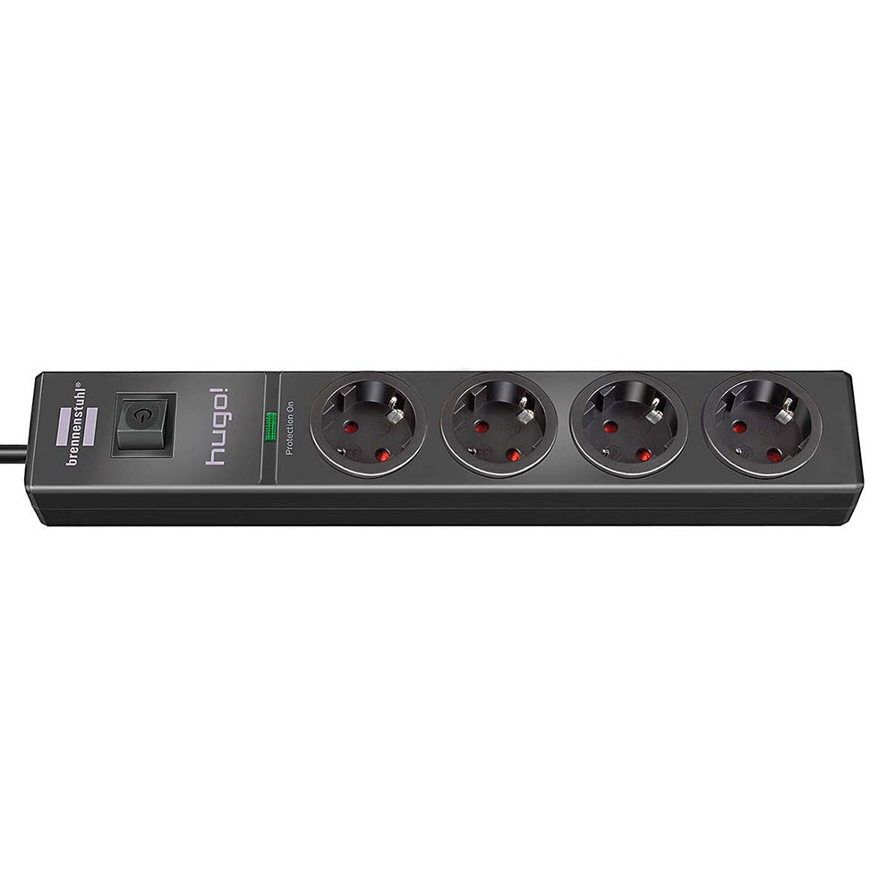 Brennenstuhl Power Strip w. 4-sockets - 2 Meter - Black