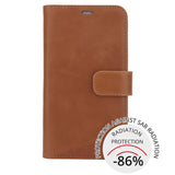 RadiCover 2-in-1 - iPhone 12 / 12 Pro - Genuine Leather Case - 86% Radiation Protection - Brown