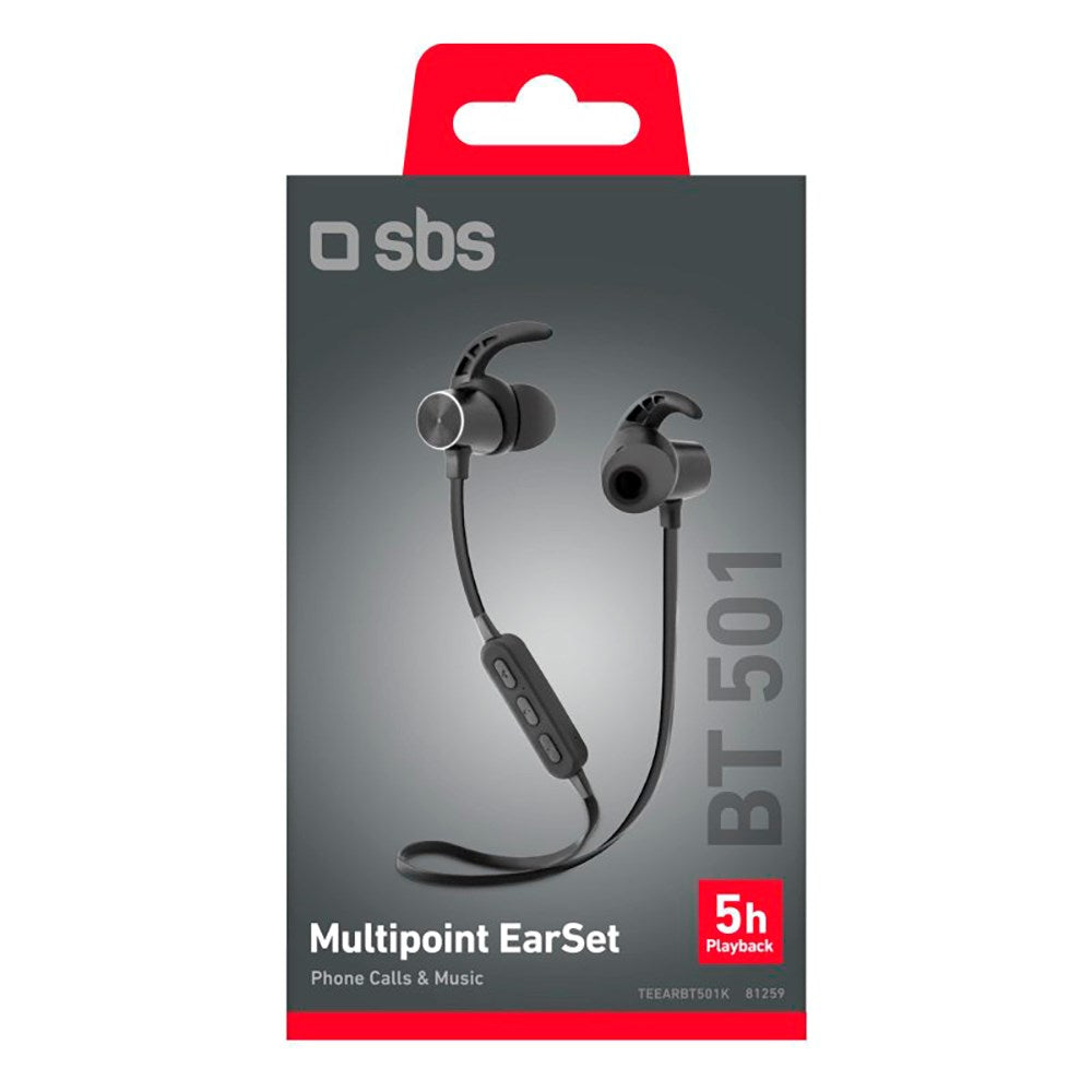 SBS BT501 Magnetic Bluetooth In-Ear Headphones - Black