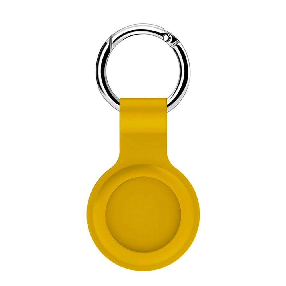 AirTag Silicone Case w. Round carabiner - Yellow