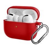 Apple Airpods Pro 2nd Gen (2022) Silicone Case with Snap Hook - Red