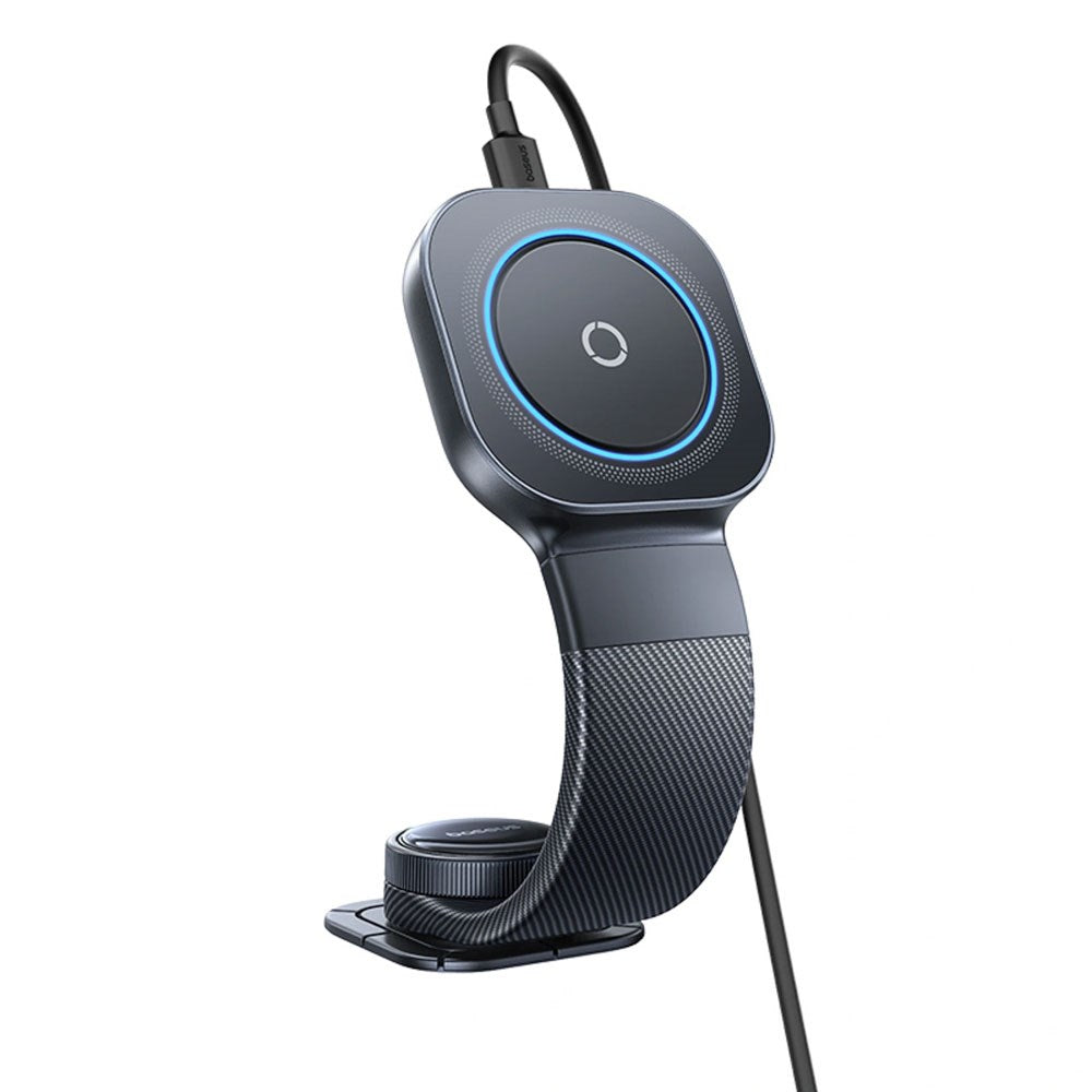 Baseus Car Phone Holder with Wireless Charging - Dashboard - MagSafe Compatible - Black